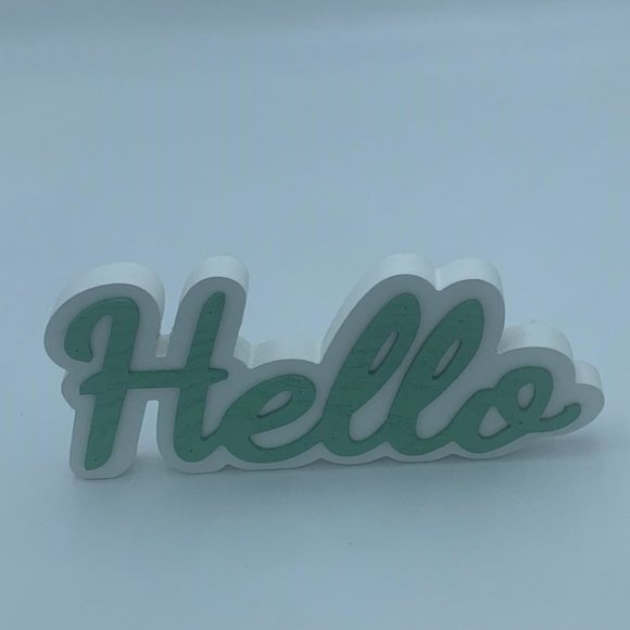 Farmhouse Hello Wood Painted Decor Sign - Picture 1 of 6